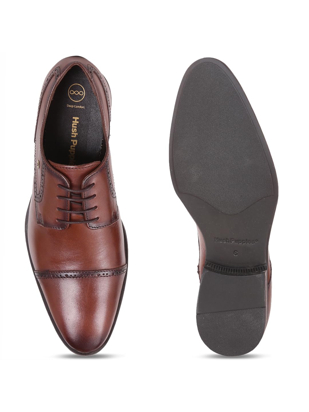 Hush Puppies Men's Newyork - Toecap Formal Shoes(8244883_Dark Brown_8 Uk)