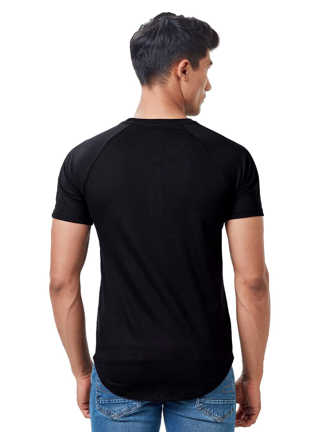 The Souled Store Men Official Batman: The Emblem Black Printed Drop Cut T-Shirts Drop Cut T-Shirts Fashionable Trendy Graphic Prints Pop Culture Merchandise