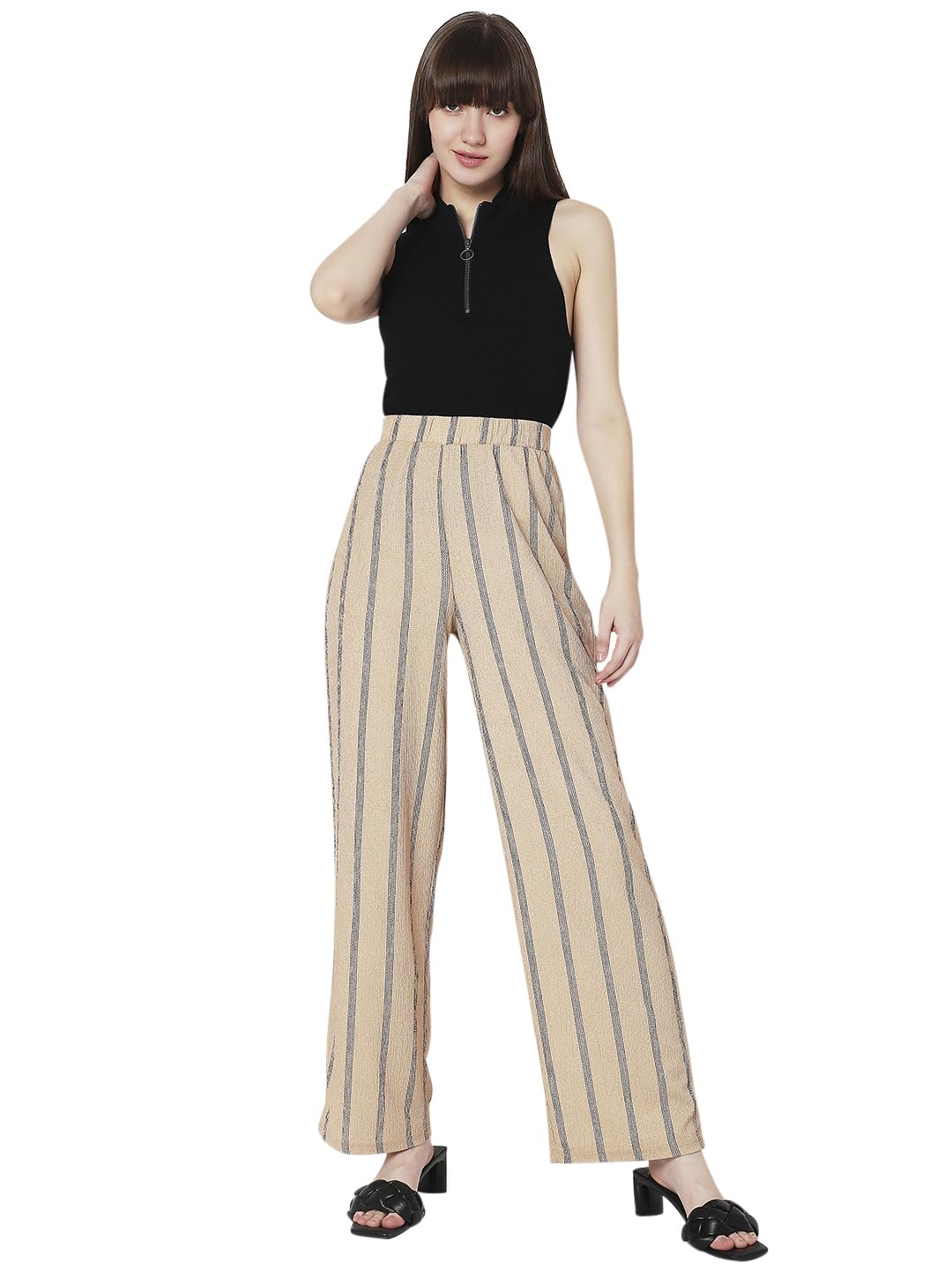 VERO MODA Straight fit Trouser (10297648_Sky Captain_XS)