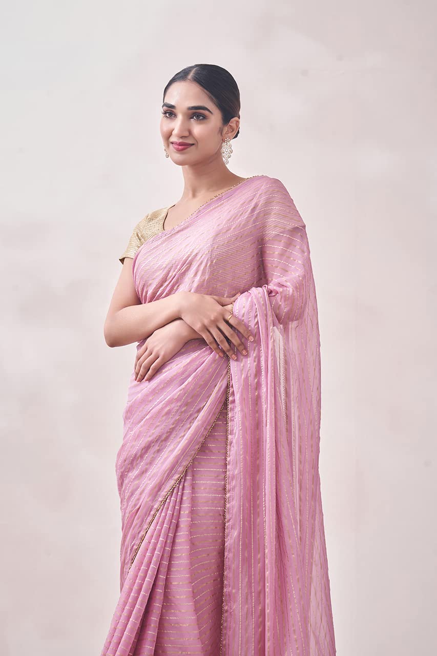 MOHEY Women's Saree, Suitable for Party, Anniversary & Wedding Sari for Women, Georgette (Purple)