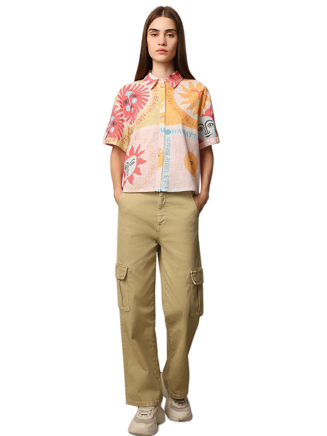 ONLY Women's Regular Fit Multicolor Shirt