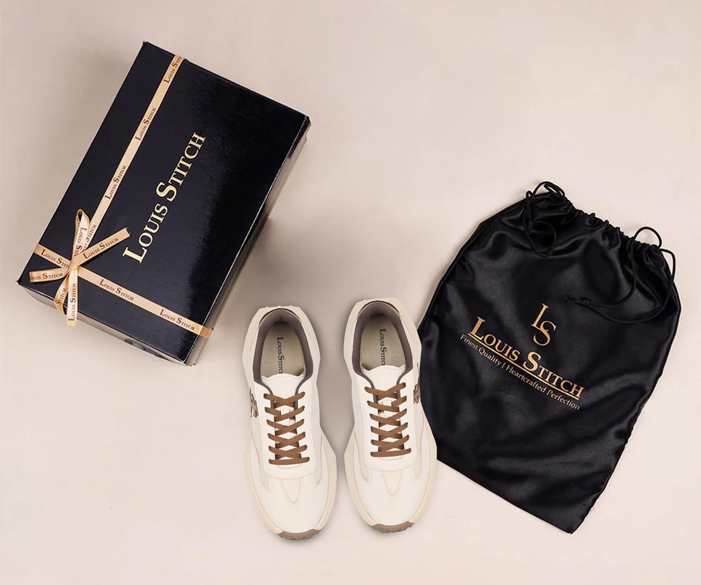 LOUIS STITCH Beige Sneaker for Men | Comfortable & Durable Sneaker | LSP-SNK-NBL-BE | UK-8