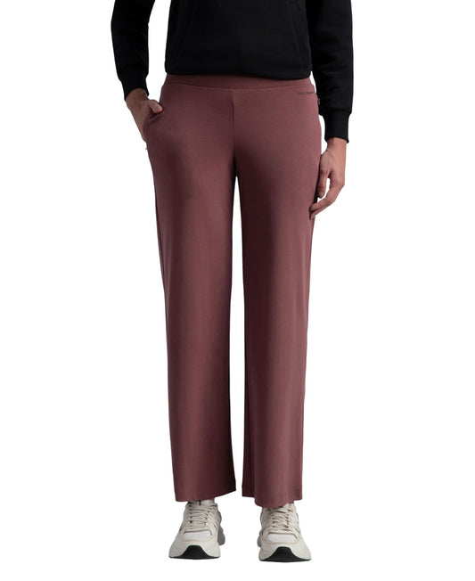 Jockey U102 Women's Super Combed Cotton Rich Relaxed Fit Wide Leg Pants with Zipper Pockets_Wild Ginger_XL