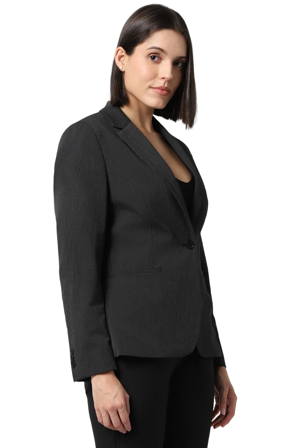 Van Hesuen Women's Formal Regular Blazer (VWBZCRGBW85859_Black