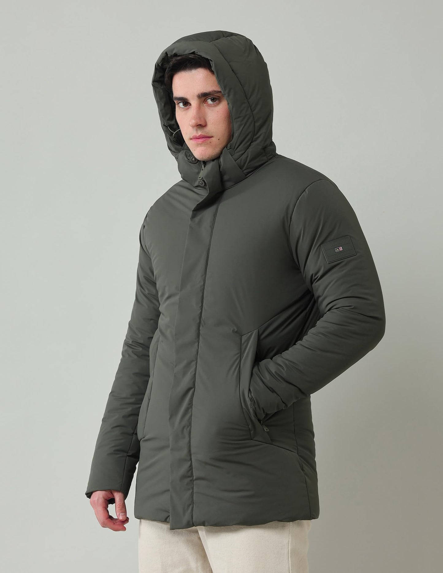 Arrow Sports Men's A-Line Coat (ASAIJK4811_Olive