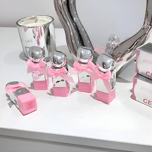 Gege Bear Sweet Tender and Moist Water Lip Glaze – High-Pigment, Long-Lasting Cute Bear-Shaped Cap with Pink Bow Lip Gloss for Girls | Non-Sticky, Smudge-Proof Lip Tint with Lightweight, Soft Texture | Hydrating Liquid Lipstick with High Shine for Women (