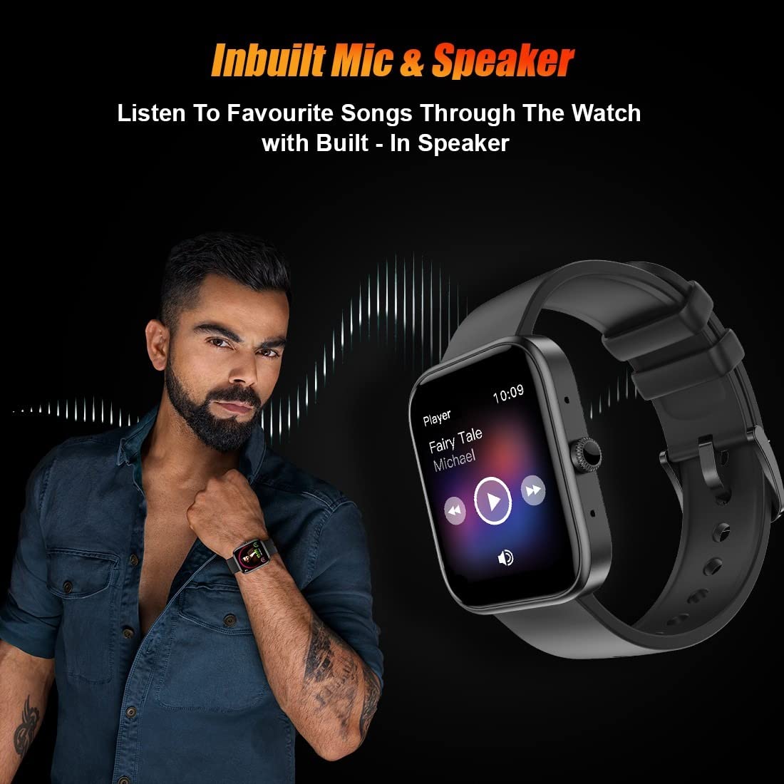 Fire-Boltt Ninja Call 2 Bluetooth Calling Smartwatch with 27 Sports Mode (Black) Free Size