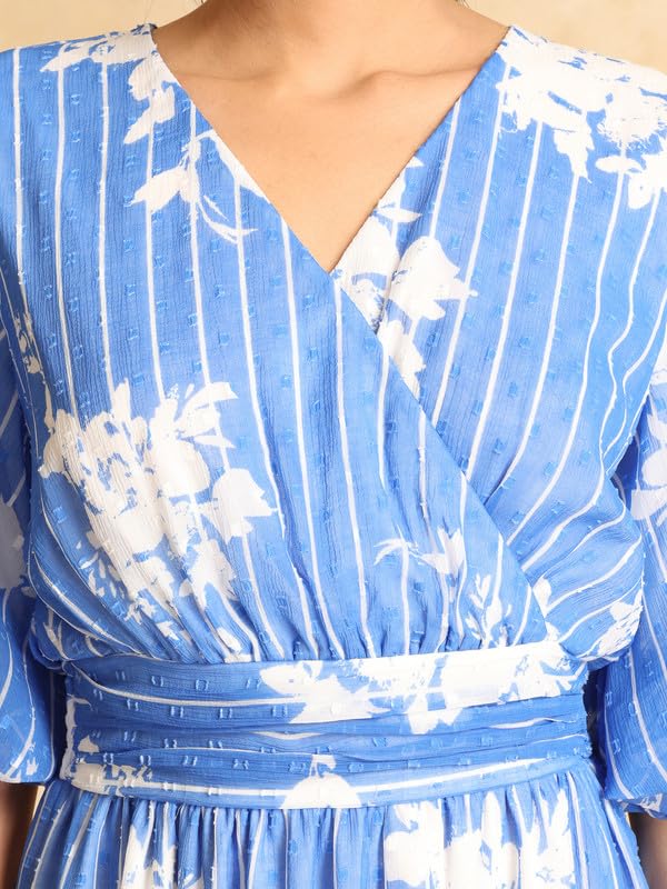 Kazo Blossom Mini Dress Blue