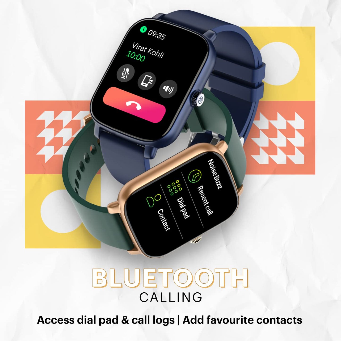 Noise Vivid Call Bluetooth Calling Smartwatch with Metallic dial, 550 nits Brightness, AI Voice Assistant, Heart Rate Monitoring, 7 Days Battery & 100+ watchfaces (Space Blue)