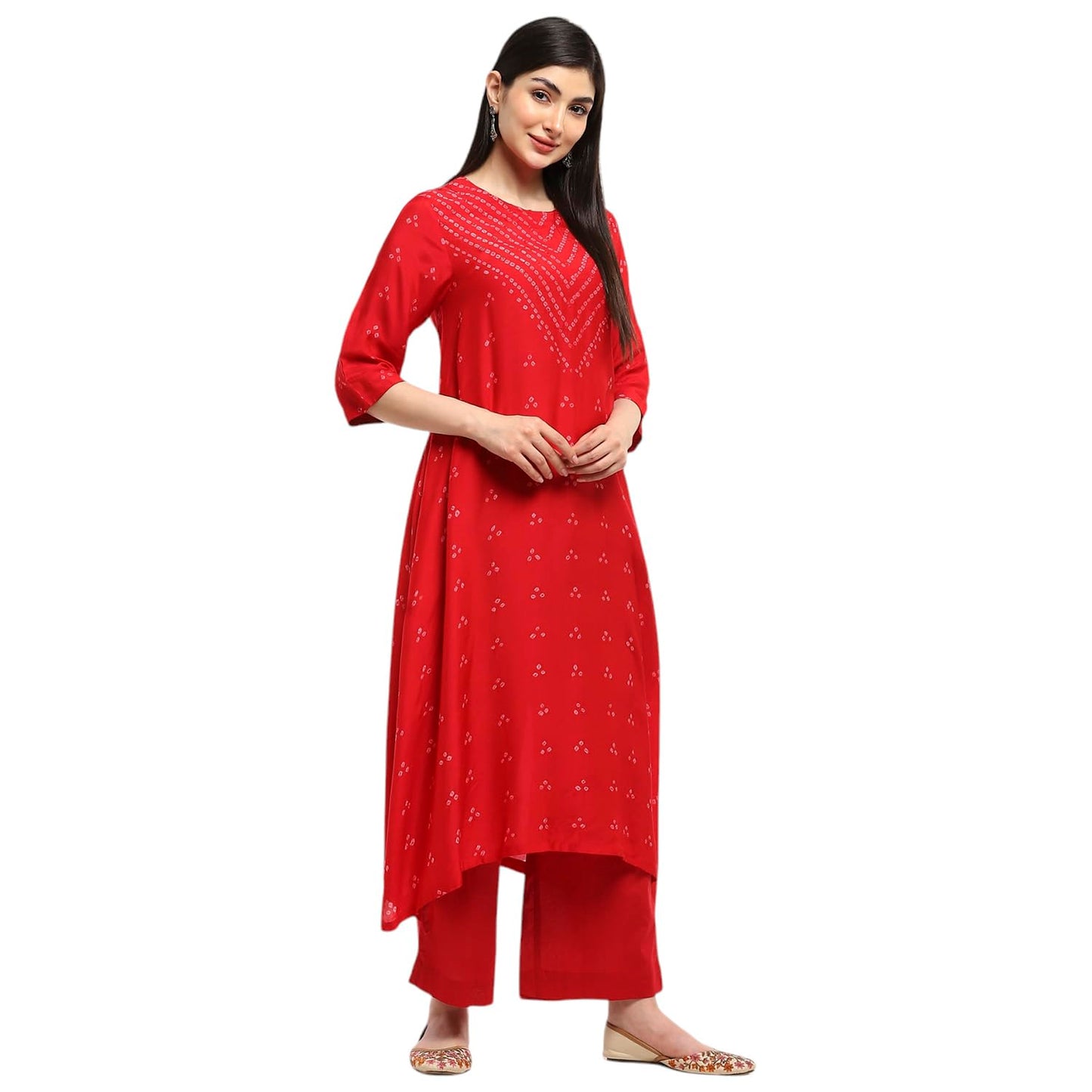Biba Women's Shantoon Kurta Set (SKDBNDJ9983AW24RED_Red
