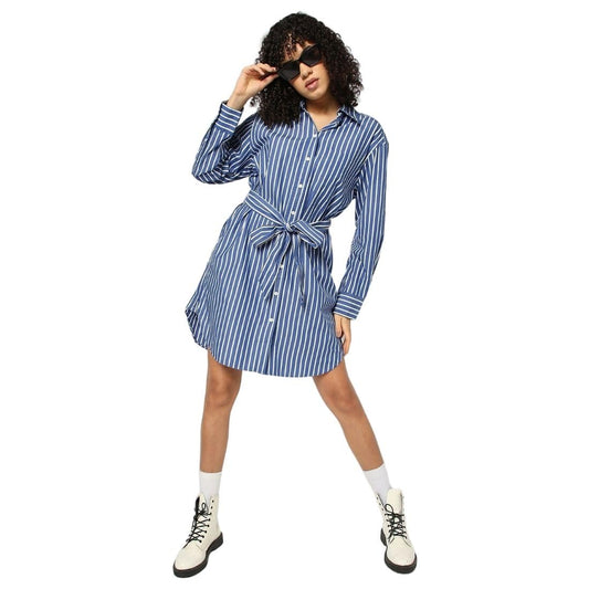 GAP Women's Cotton Shirt Mini Casual Dress (442531452_Blue