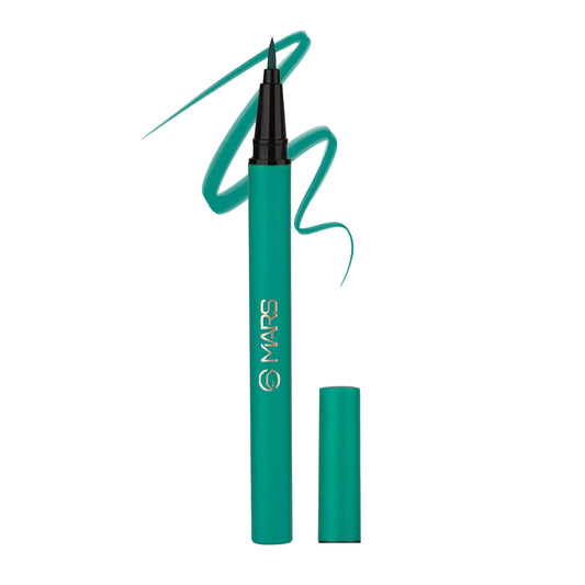 MARS City Stroke Charming Eyes Liquid Eyeliner | Long-lasting | Smudge Proof Eye Liner | Felt Tip for Precise Application | Quick Drying Formula (1ml) (02-Green)