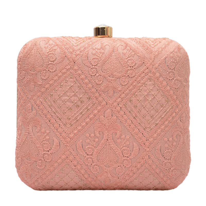 Artklim Baby Pink Square Shaped Clutch