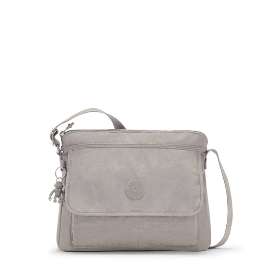 Kipling Aisling Crossbody Bag, Grey Gris, 12"L x 8.87"H x 4"D