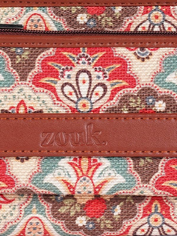 ZOUK Women's Handcrafted Vegan Classic Zipper Wallet - Mughal Art Multicolor