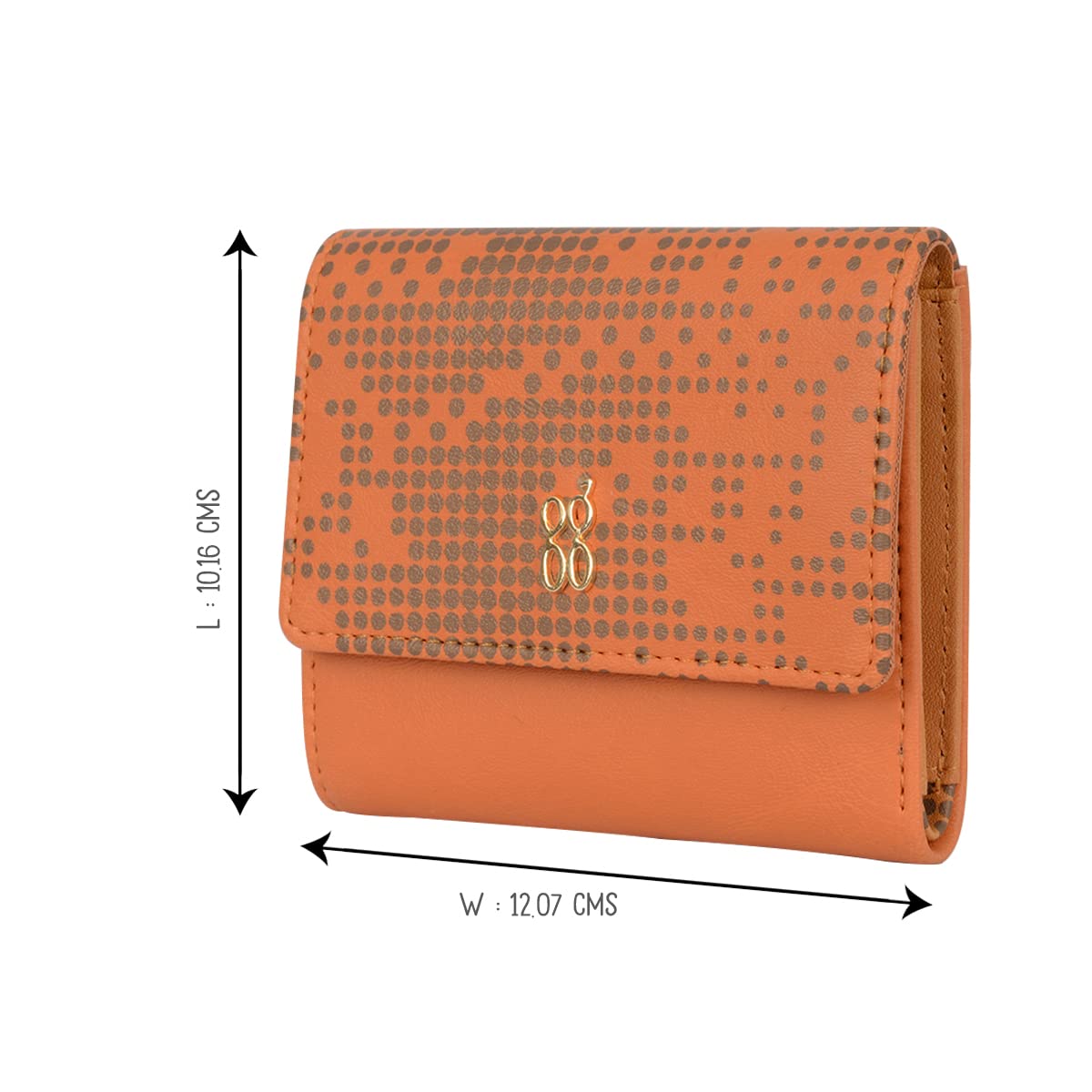 Baggit Women Orange Wallet Small Size | Ladies Stylish Purse Bag | Credit Card Money Holder