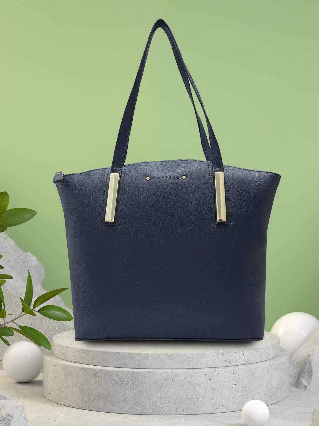 Caprese Viola Satchel, Navy-Medium | Chic & Stylish Handbag for Women with Multiple Compartments | Secure Top Zip | Perfect for Casual & Daily Use