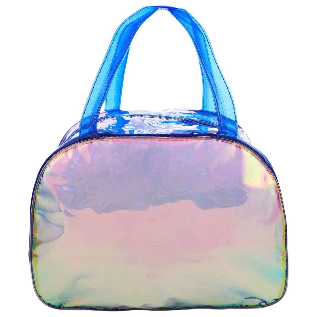 HAMSTERLONDON Shiny Boston Bag, Handbag for Women, Girls (Blue, Size: 32X12X25 cm)