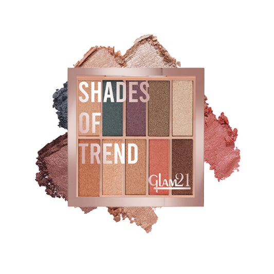 Glam21 Shades of Trend Eyeshadow Palette | 10 Highly Pigmented Shades |Smudge Free & Long-Lasting| Shimmery Finish| 4gm - Shade -03