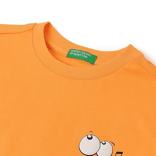 United Colors of Benetton Relaxed Fit Round Neck Graphic Life's Better with Music T-Shirt