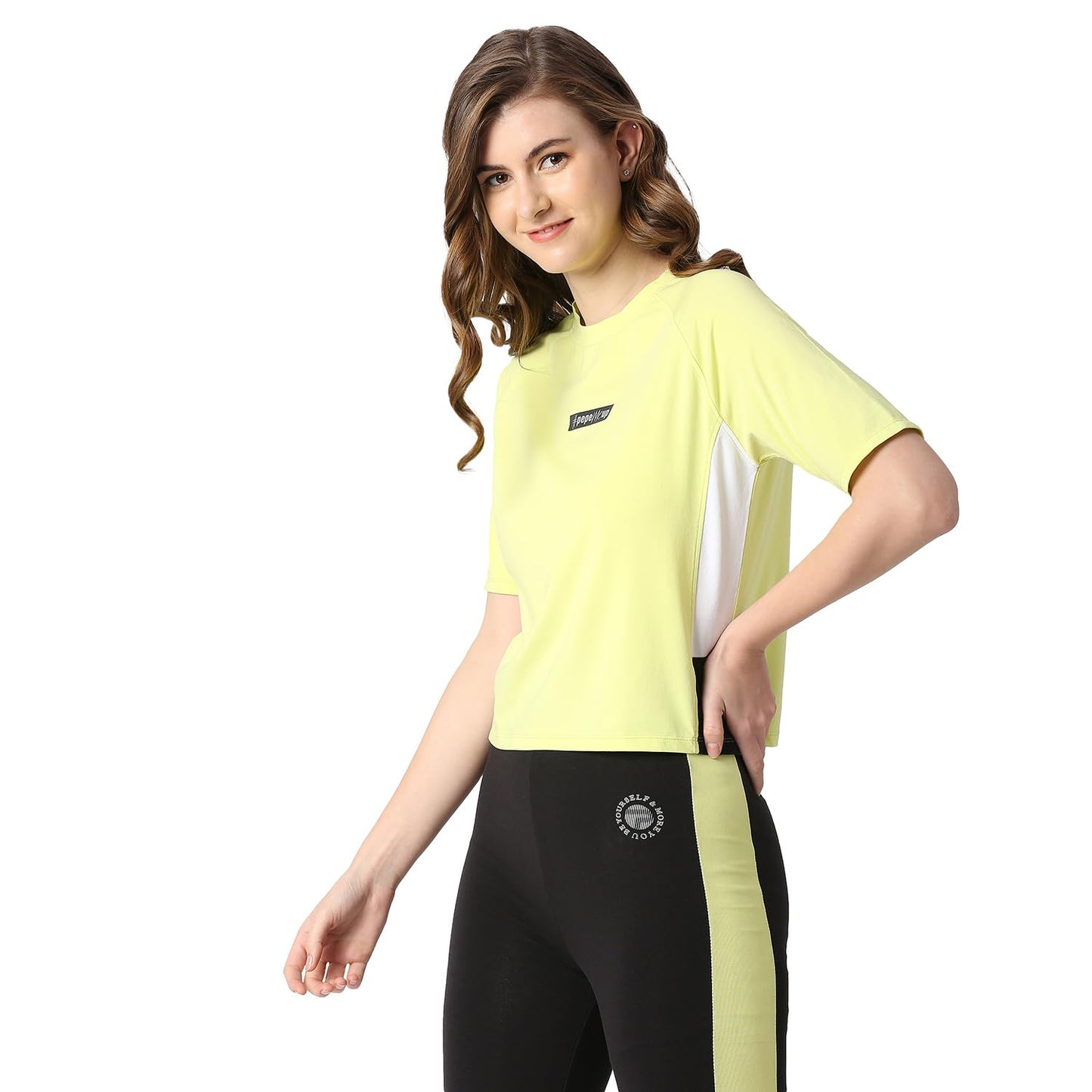 Pepe Jeans Women's Printed Regular Fit T-Shirt (PL505497_Yellow XL)