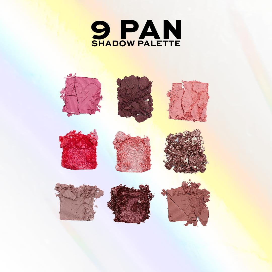 Makeup Revolution- X Fortnite-9 Pan Shadow Palette- Cuddle Team Leader | Unlock the cutest looks |Balance of bright mattes and berry-toned shimmers | Pigmented shades of soft & fluffy pinks | 9gm