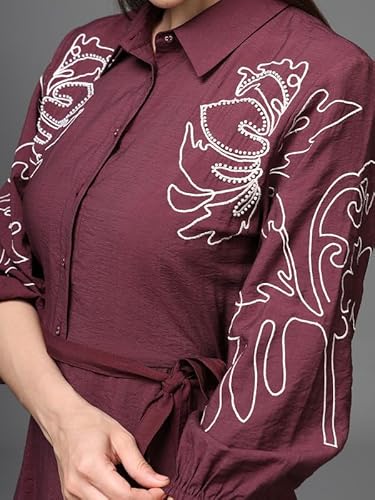 Kazo Abbey Midi Dress (Wine_M)