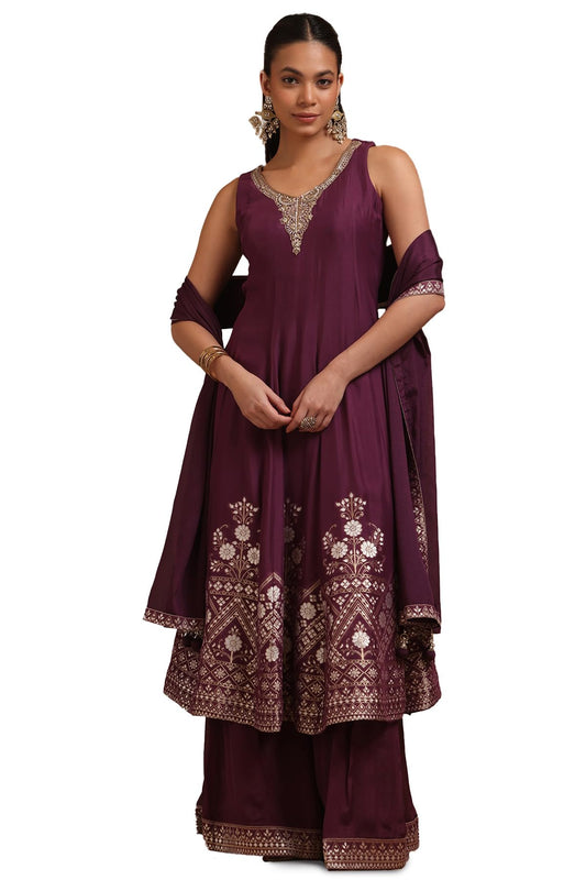 Soch Women's Chinon Gown (OWS5CD21742_Purple
