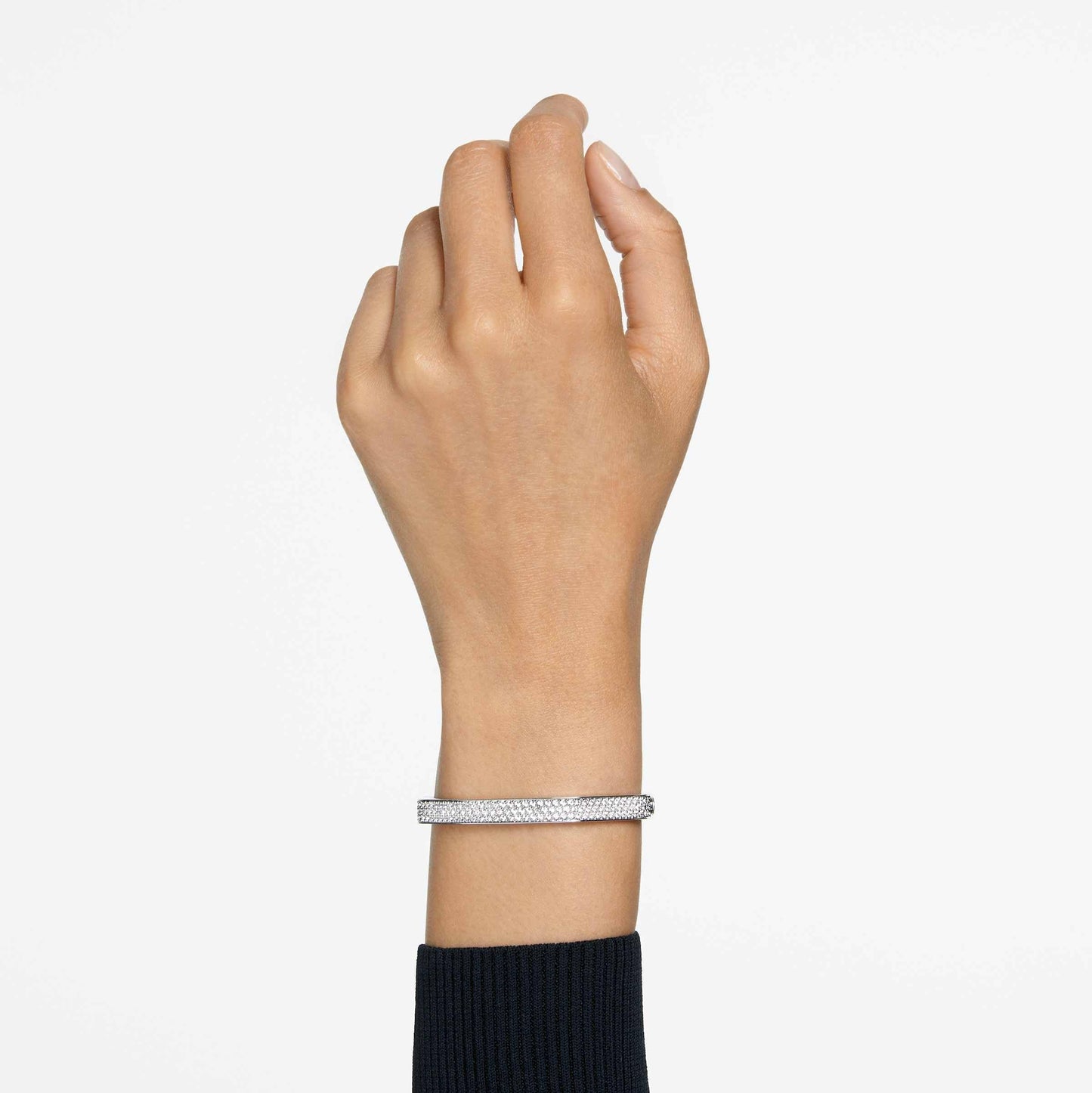 Swarovski Dextera bangle, Octagon shape, White, Rhodium plated