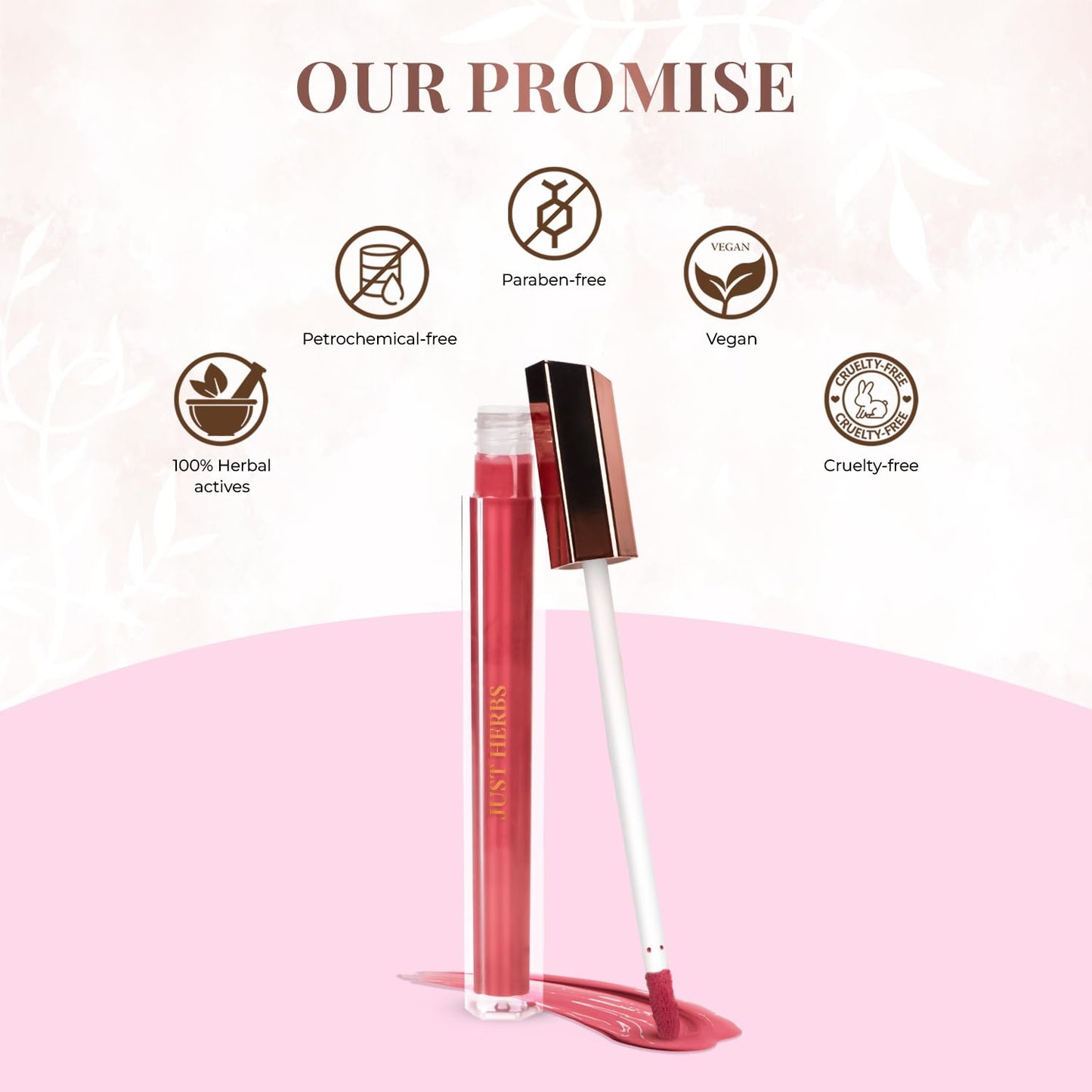 Just Herbs Lip Ink Lipstick Cica Infused Transfer Proof Long Lasting Plant Powered Lipstick for Women 2 ml (Santa's List)