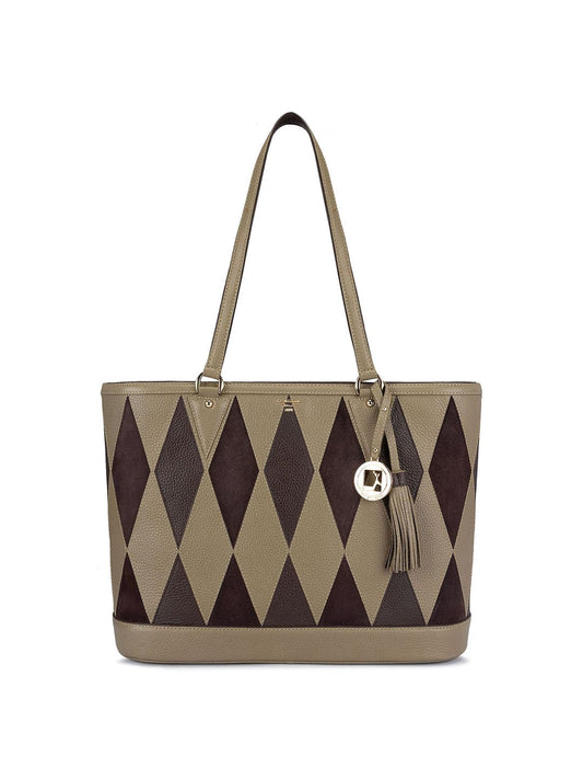 Da Milano Women's Leather Tote Bag - Olive