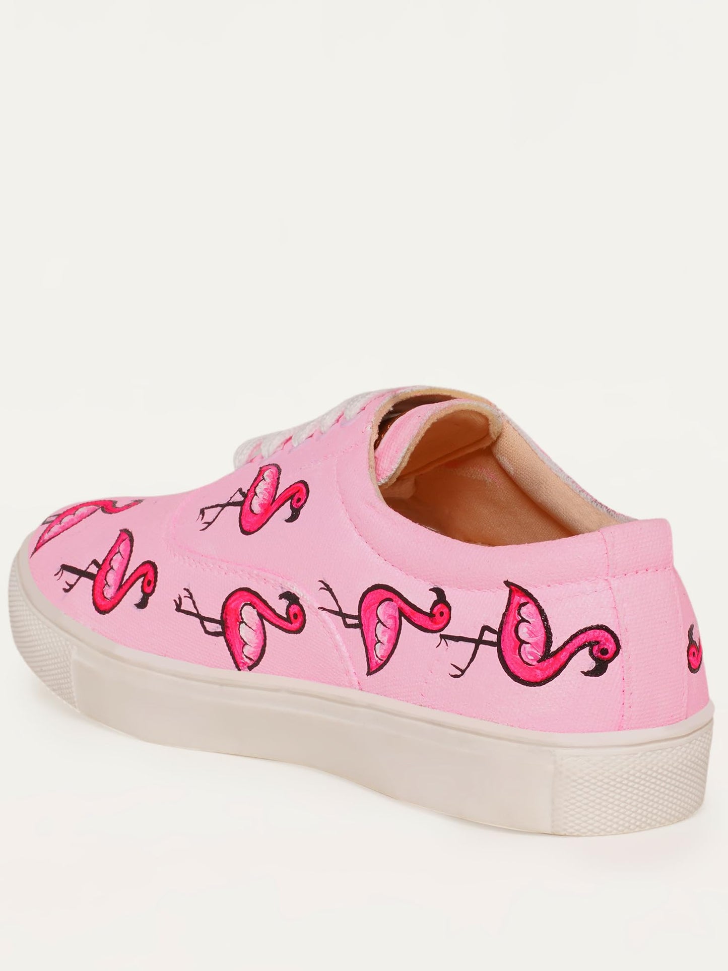 THE QUIRKY NAARI Flamingo in Pink Sneakers with A Dainty Pink Hue | Pink