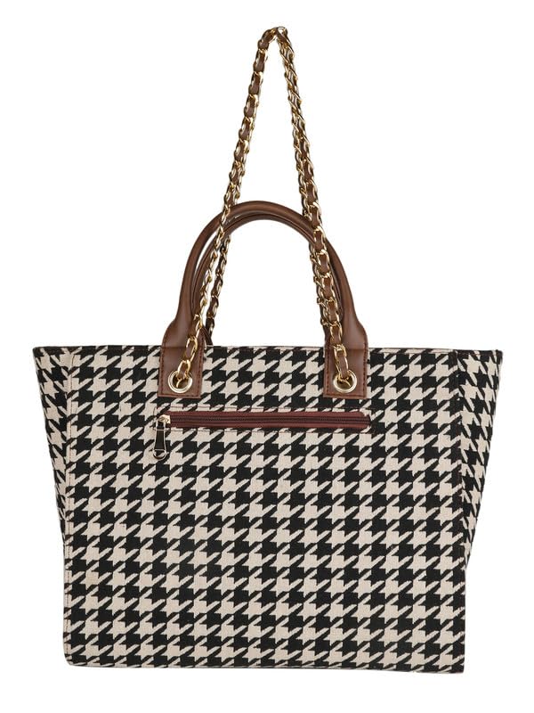 MINI WESST Women's Beautiful Brown Graphic Fabric Tote Bag