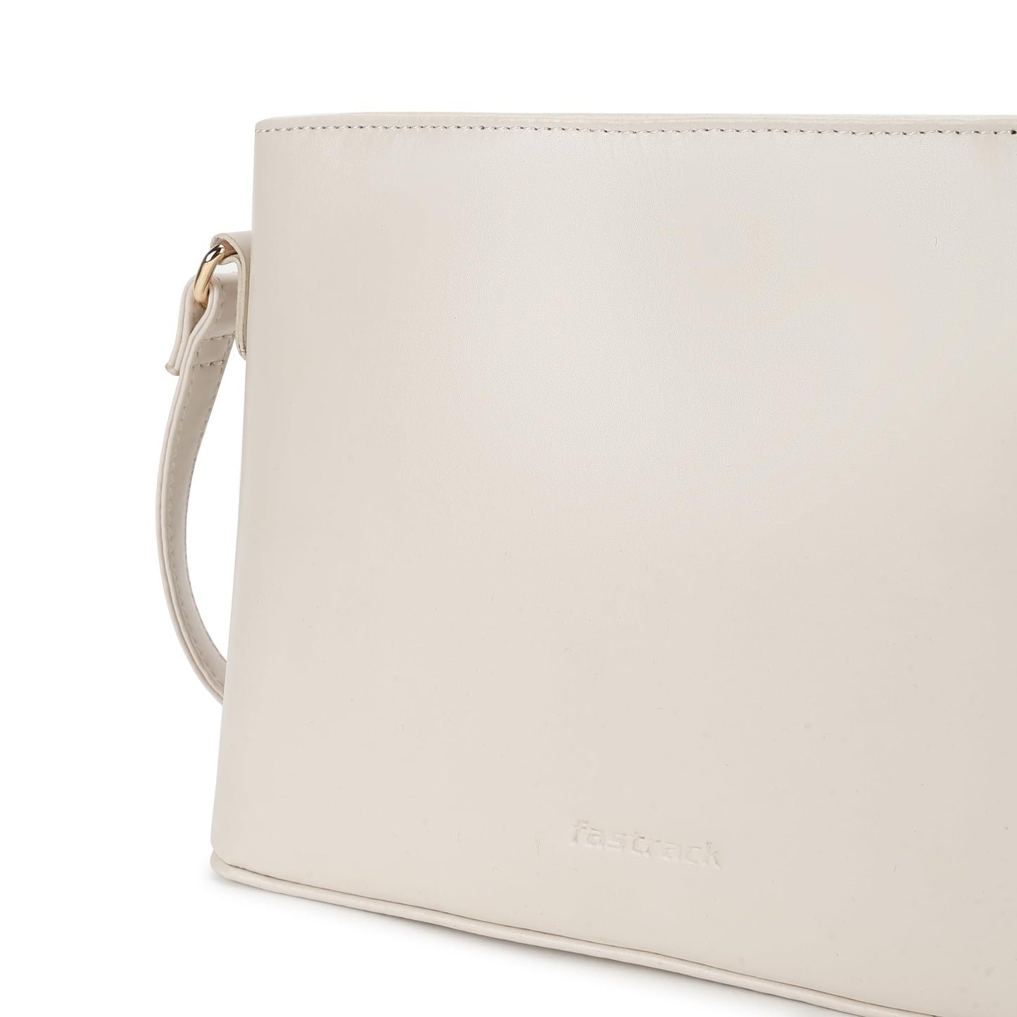 Fastrack Women and Girls Solid Casual Sling Bag, And With Adjustable Sling Strap, Beige