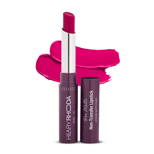 Hilary Rhoda Pro Matte Non-Transfer Lipstick | Waterproof & Non-Transfer Lipstick | 12-Hour Long Stay | Smudge-Proof | Highly Pigmented Matte Finish Lipstick | 2g (Hot Pink - Shade 25)