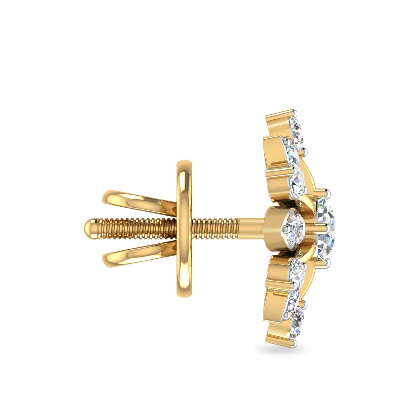 PC Jeweller The Bellatrix 18Kt Yellow Gold & Diamond Earring For Women