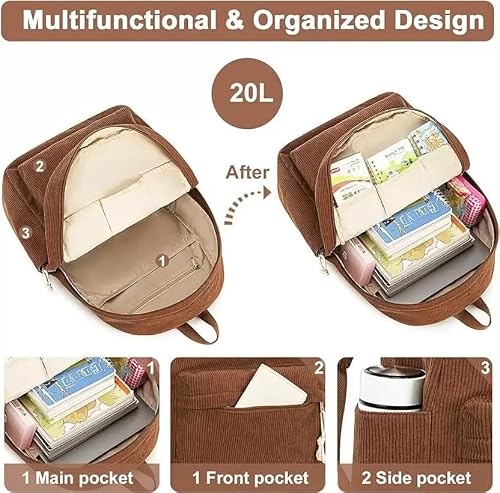 Satic Medium 25 L Backpack School College Travel Backpack For Women's/Girls (Brown) | 13WBB