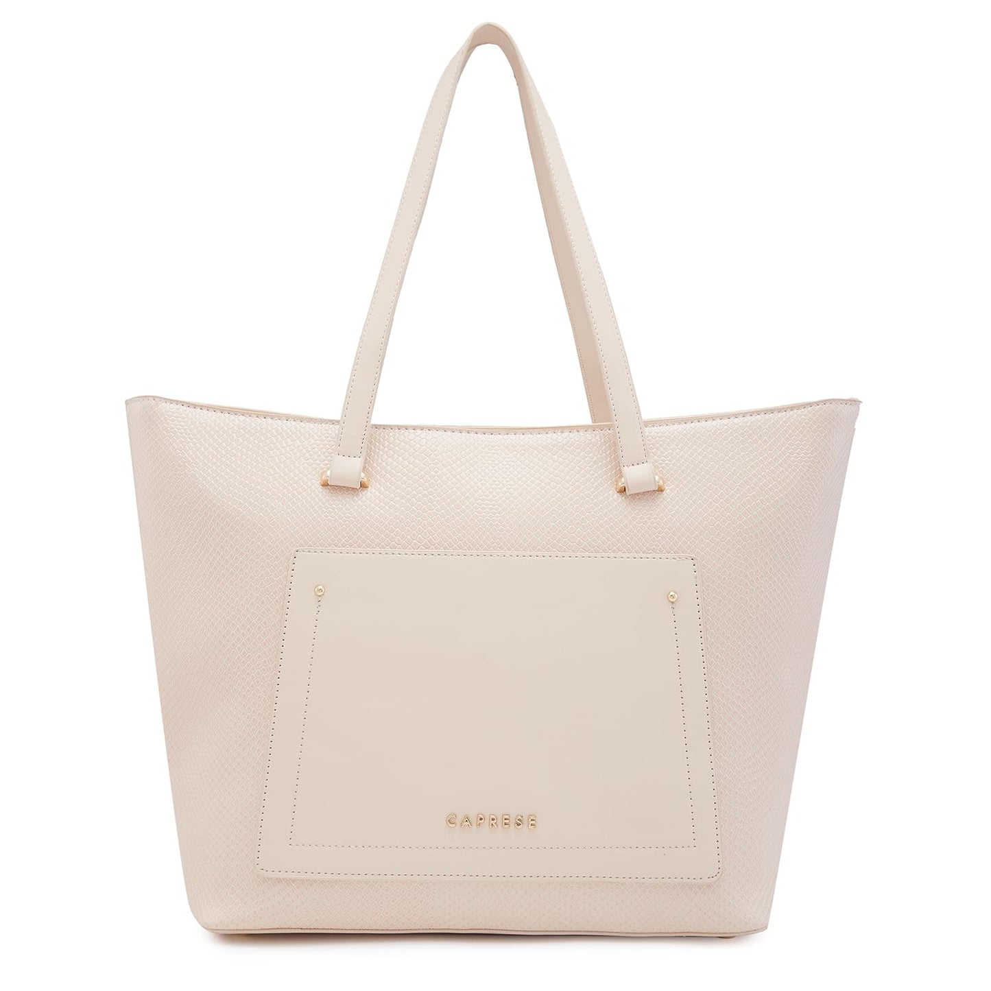 Caprese Roima Tote Bag, Large-Beige | Stylish Handbag for Women | Spacious, Versatile Office & Daily Essentials Tote | Top Zip Closure