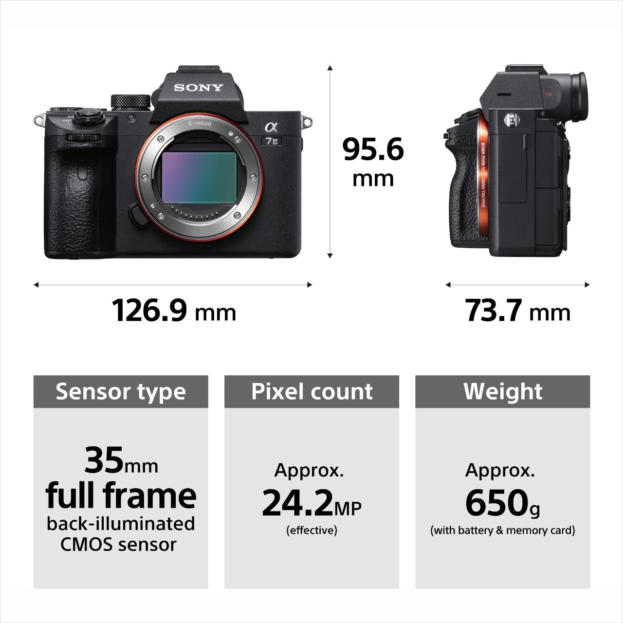 Sony Alpha ILCE-7M3K Full-Frame 24.2MP Mirrorless Digital SLR Camera with 28-70mm Zoom Lens | 4K Full Frame | Real-Time Eye Auto Focus | Tiltable LCD, Low Light Camera - Black