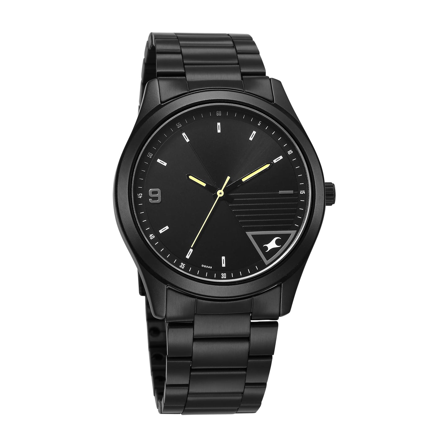 Fastrack Stunners Quartz Analog Black Dial Black Metal Strap Watch for Guys