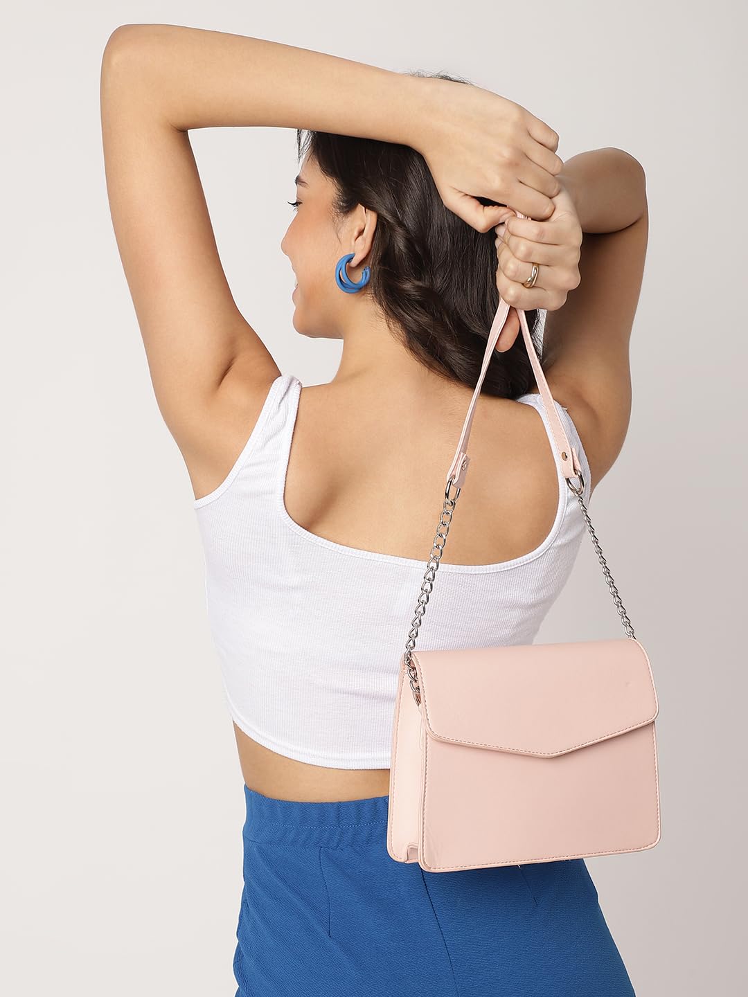 Fastrack Solid Structured Sling Bag For Women, Girls and Ladies