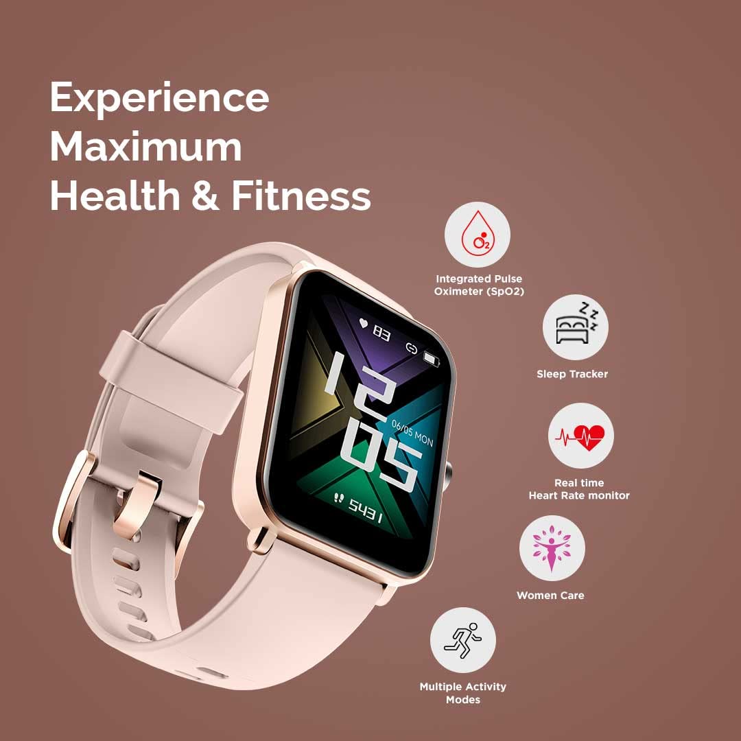 GOQii Insure+ 5 lakhs Health Insurance with Smart Vital Max (Pink) and 3 Months Personal Coaching