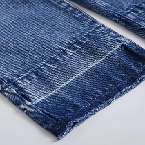 Hopscotch Girls Blue Retro Contrast Hem Denim Jeans for Ages (4-5 Years)