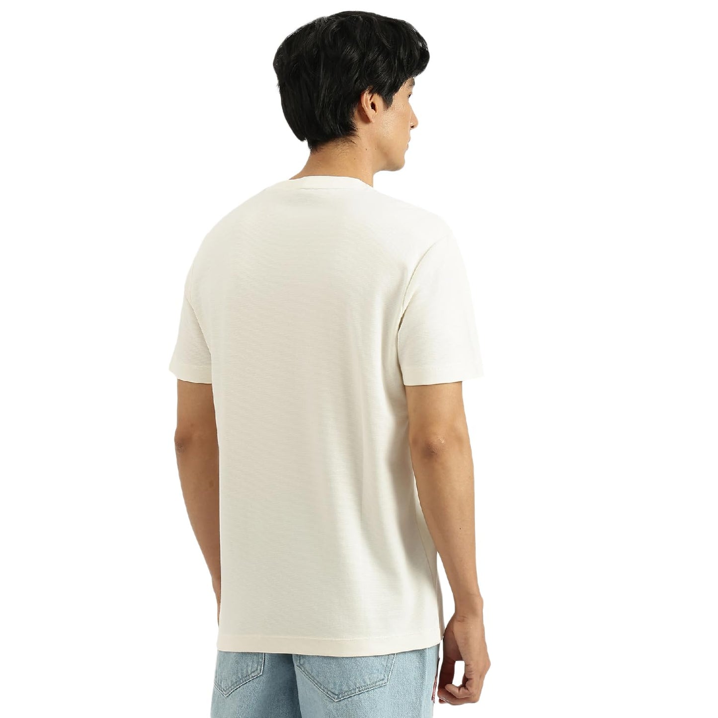 United Colors of Benetton Relaxed Fit Round Neck Embroidered T-Shirt (Size: L) - 25A3E99J3801I074 White