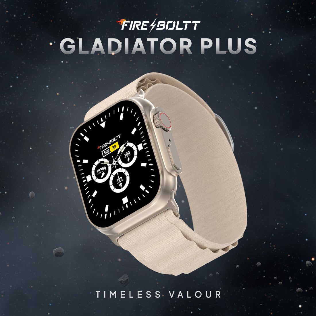 Fire-Boltt Newly Launched Gladiator + 1.96” AMOLED Display Luxury Smartwatch, Rotating Crown, 115+ Sports Modes & Bluetooth Calling, AI Voice Assistant, Gaming