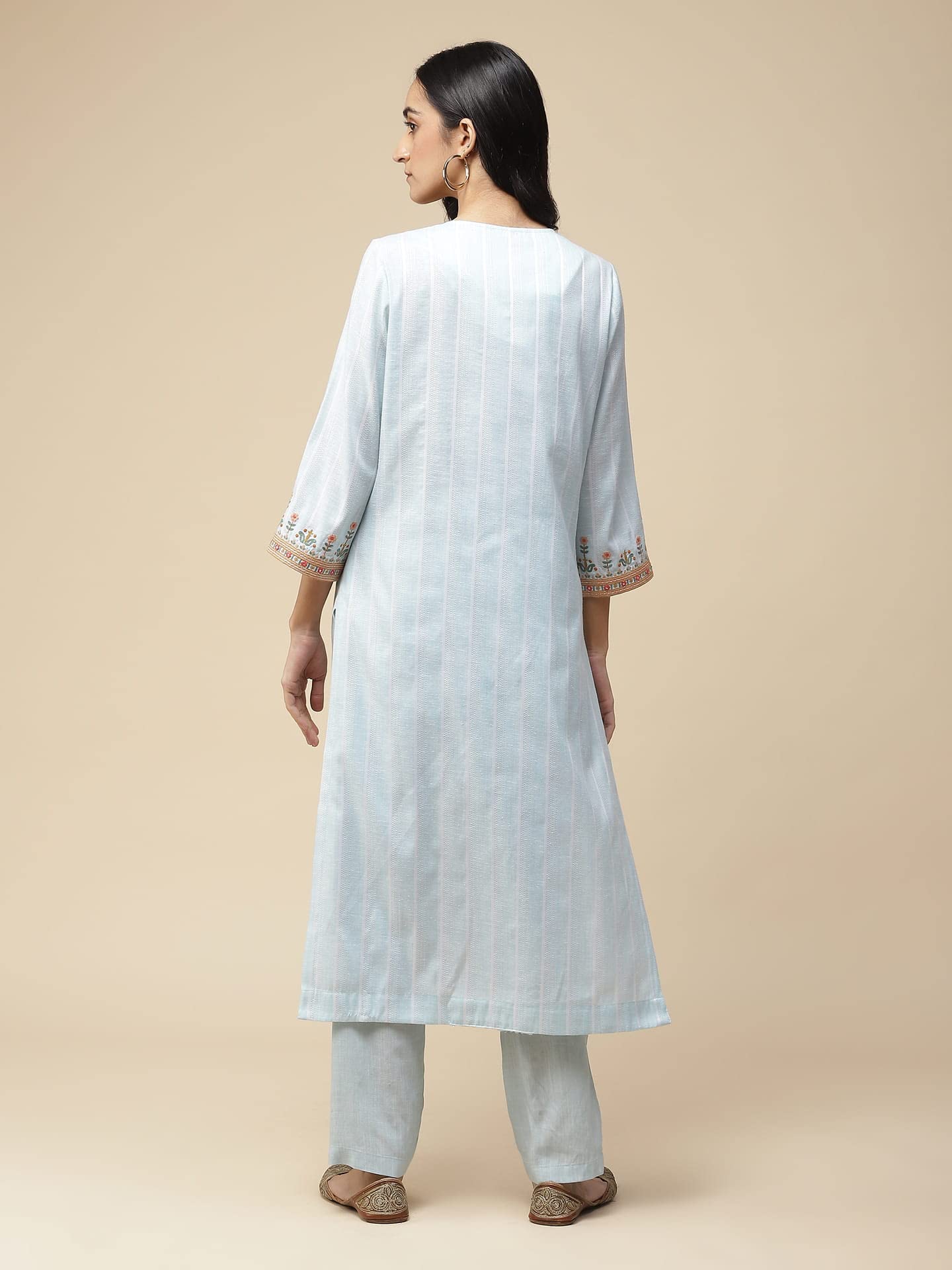 Aarke Ritu Kumar Blue Embroidered Kurta With Pant And Dupatta