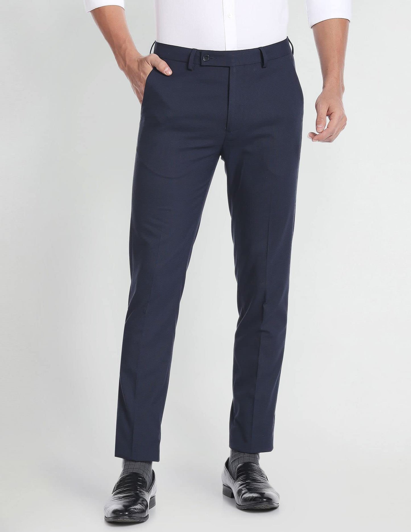 Arrow Men's Slim Pants (ARAFTR2067_Navy