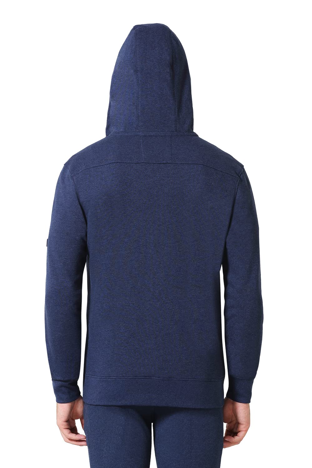 Van Heusen Men Athleisure Smart Tech Hoodie - Easy Stain Release, Anti Stat, Ultra Soft_80004_Blue Melange_S