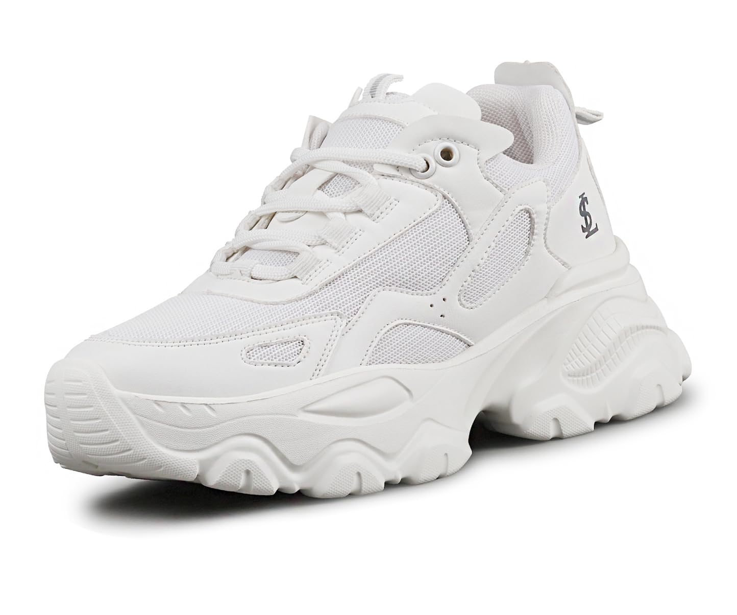 LOUIS STITCH Women’s Sneakers White | Comfortable Lightweight Walking Shoes | Stylish Casual Lace-Up Trainers for Daily Wea | LSLD-SNK-01-WH | (UK-3)