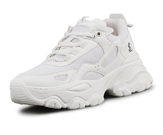 LOUIS STITCH Women’s Sneakers White | Comfortable Lightweight Walking Shoes | Stylish Casual Lace-Up Trainers for Daily Wea | LSLD-SNK-01-WH | (UK-3)